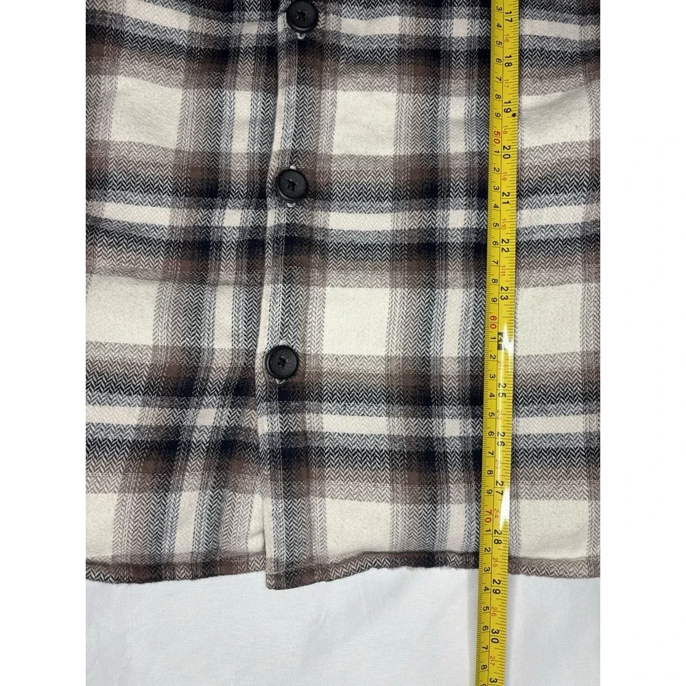 Carbon 2 Cobalt Fleece Lined Blue Plaid Button Up Jac-Shirt Shacket‎ Medium Tall